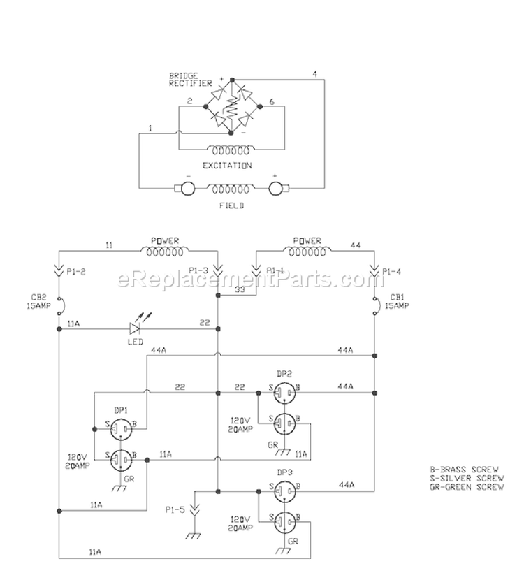 Page E Diagram and Parts List for 030248-1  Briggs and Stratton Generator